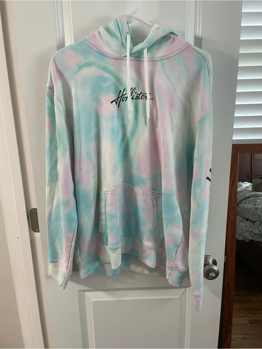 Hollister Pastel Tie-Dye Pullover Hoodie - Pink & Light Blue
